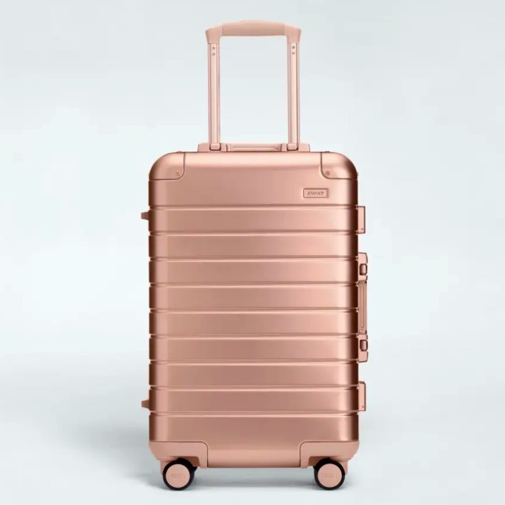 Away Aluminum Carry-On (Bigger) - Rose Gold w/USB Charger